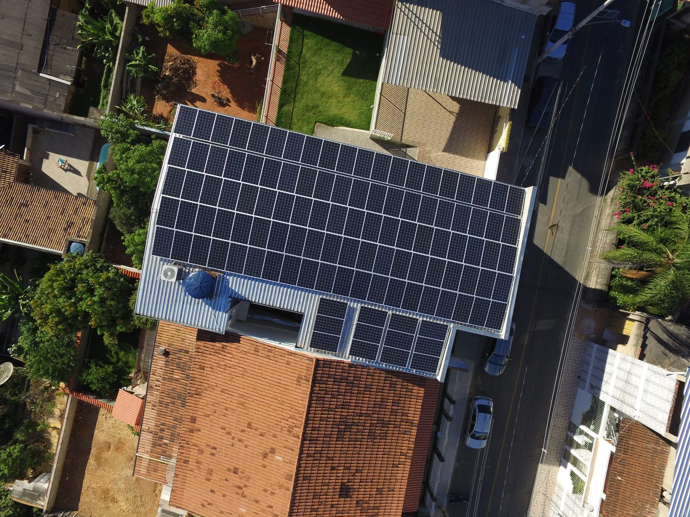 Aerial view of solar farm in Massachusetts